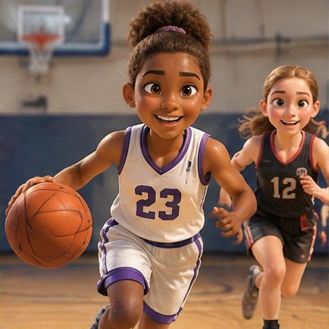 A young basketball player learning through sport